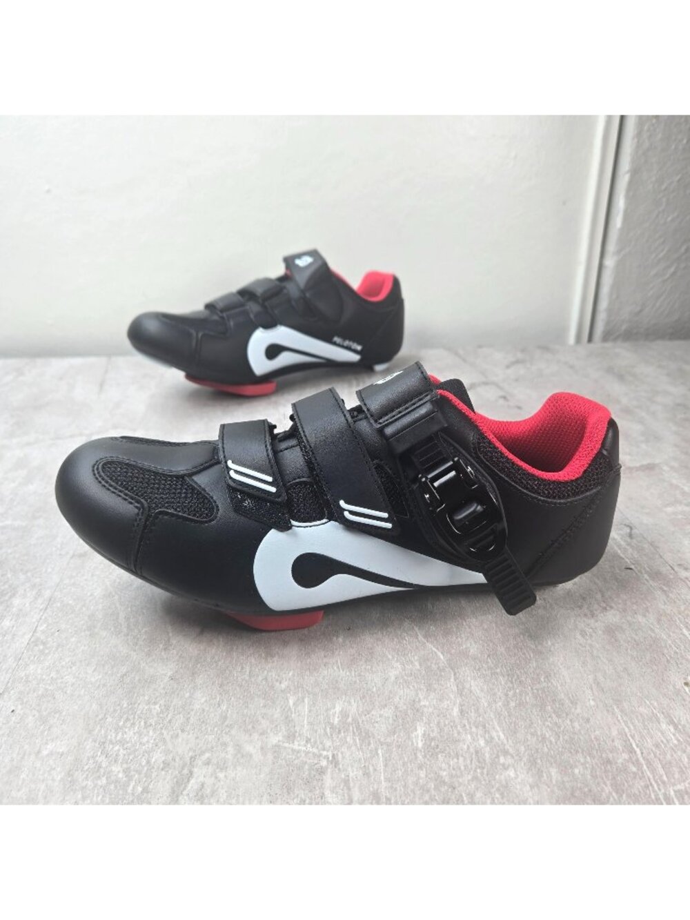 Peloton Cycling Shoes Womens Sz 8 Black Red Indoor Bike Riding Adjustable Boots